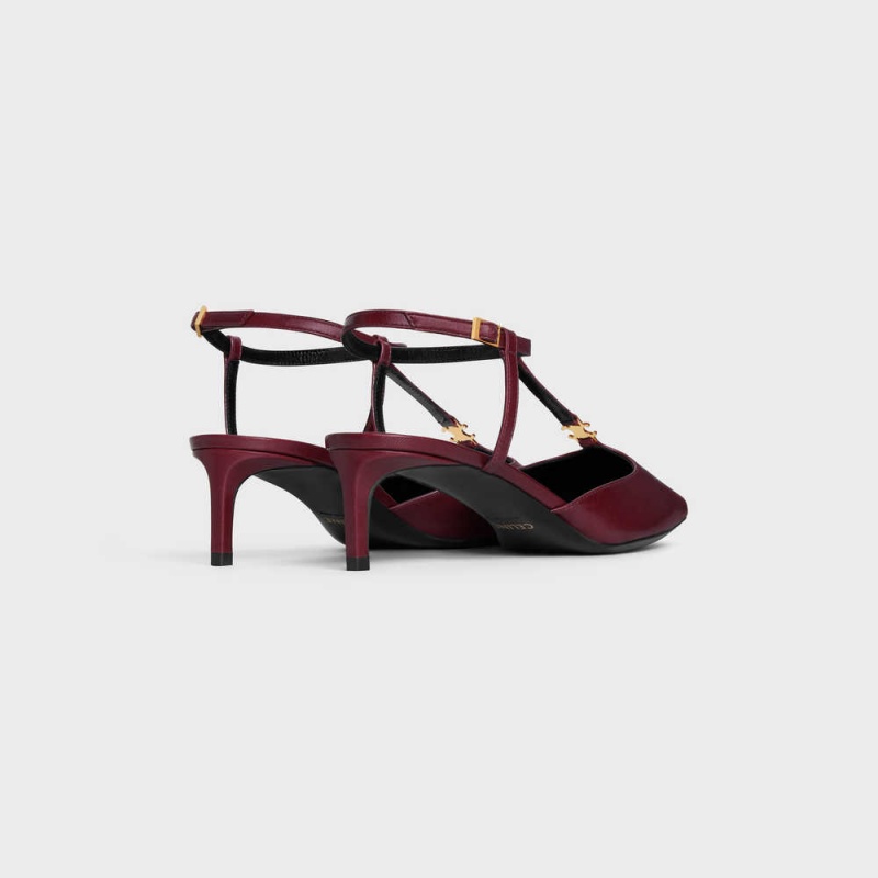 Celine Kitten Triomphe Bar Askılı In Lambskin Stiletto Bordo | CL-592556