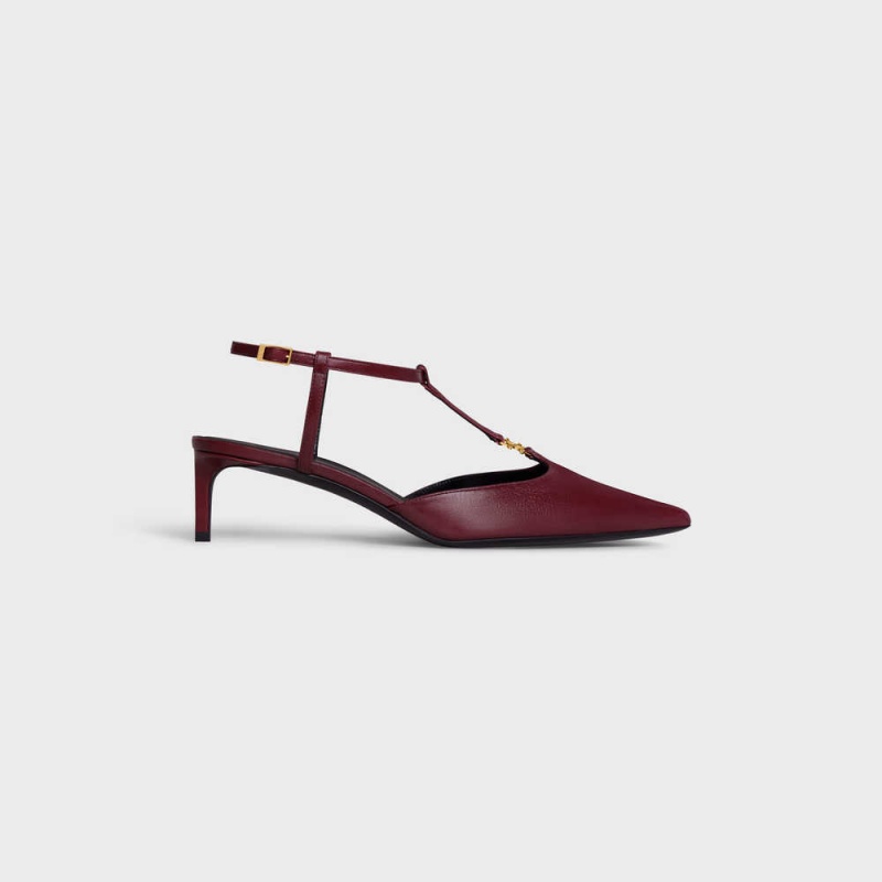 Celine Kitten Triomphe Bar Askılı In Lambskin Stiletto Bordo | CL-592556