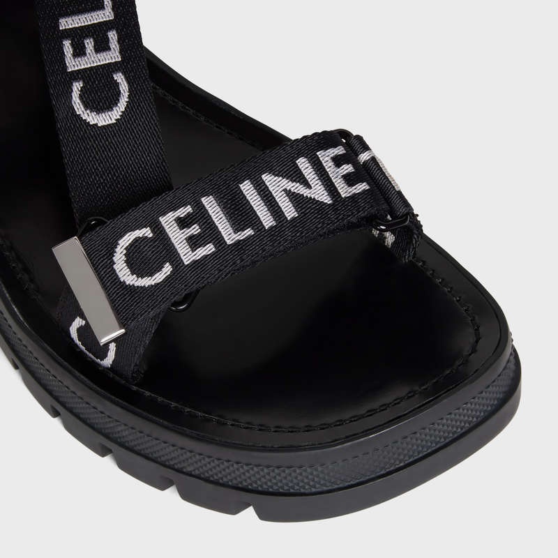 Celine Leo Askısı In With Jacquard Sandalet Siyah Beyaz | CL-591891