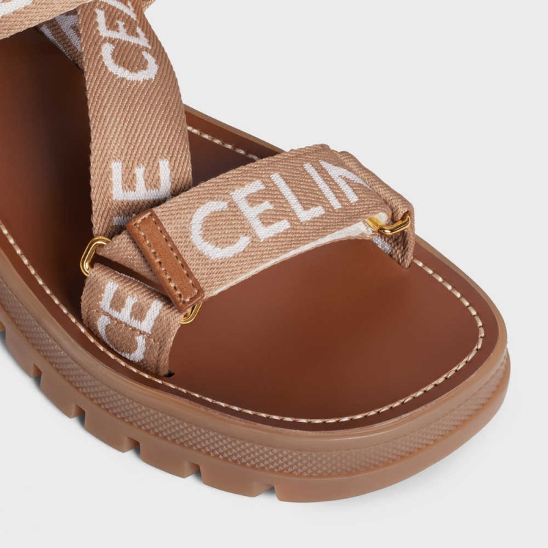 Celine Leo Askısı In Yün With Jacquard Sandalet Açık Bej Rengi Beyaz | CL-592592