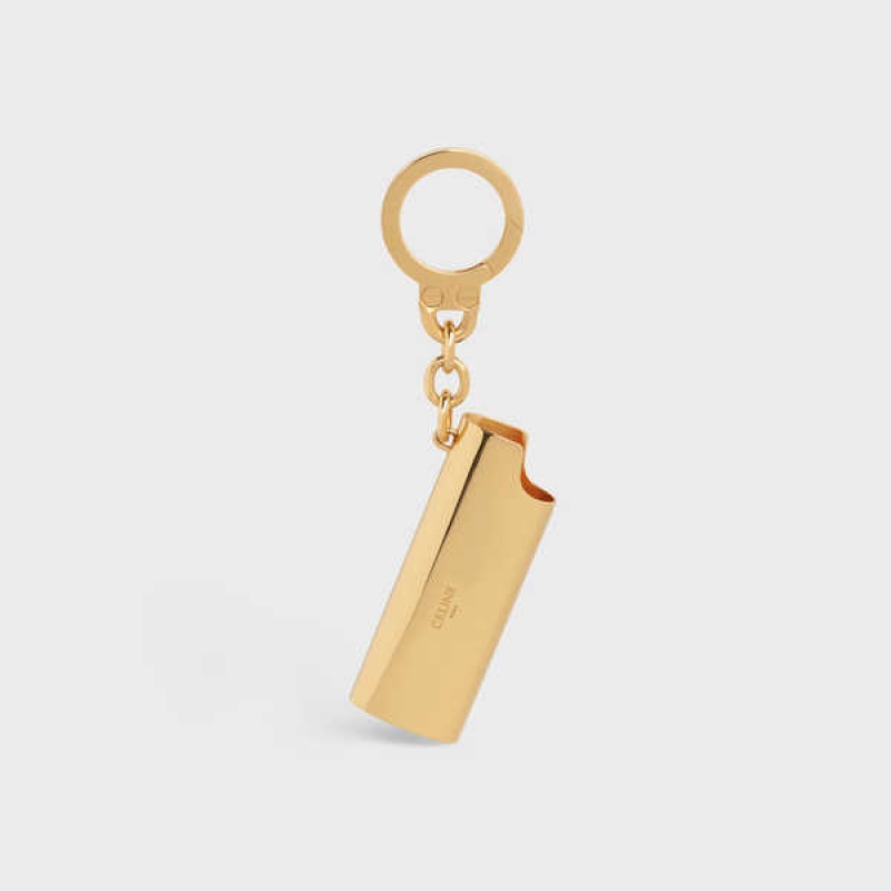 Celine Lighter Case Charm In Brass Küçük Deri Ürünler Altın | CL-592920