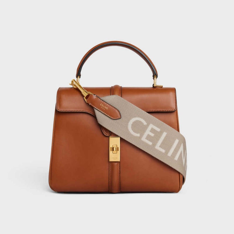 Celine Long Askılı In Yün With Jacquard Küçük Deri Ürünler Bej Rengi Beyaz | CL-592910