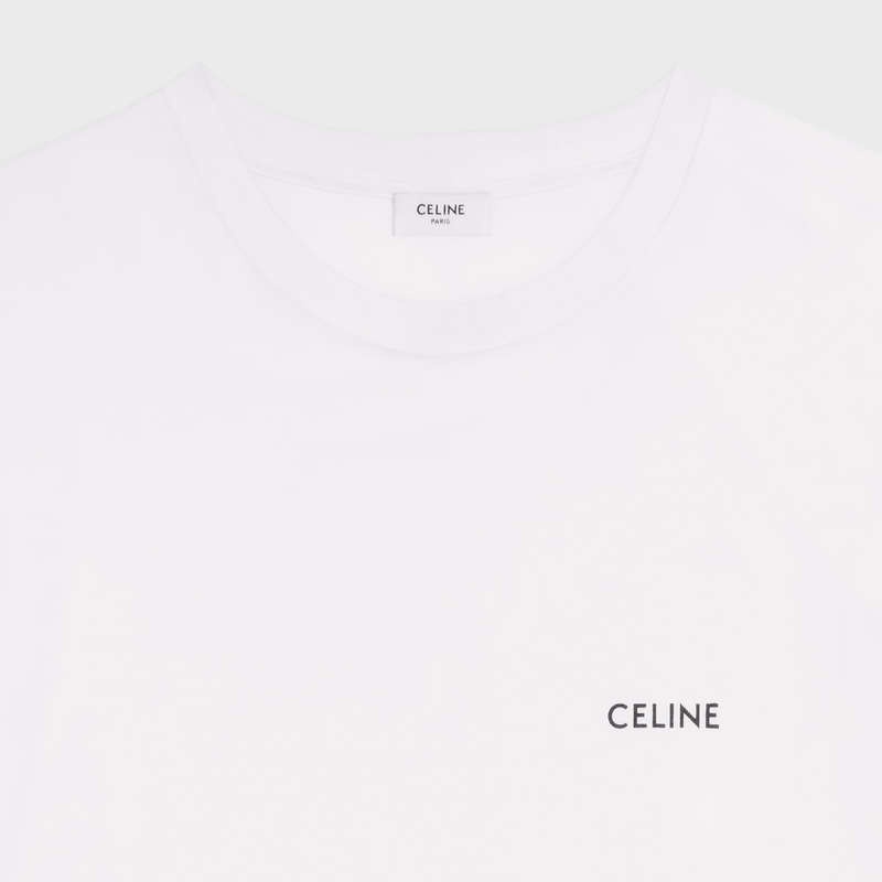 Celine Loose In Pamuklu Jersey T-shirt Beyaz | CL-592132