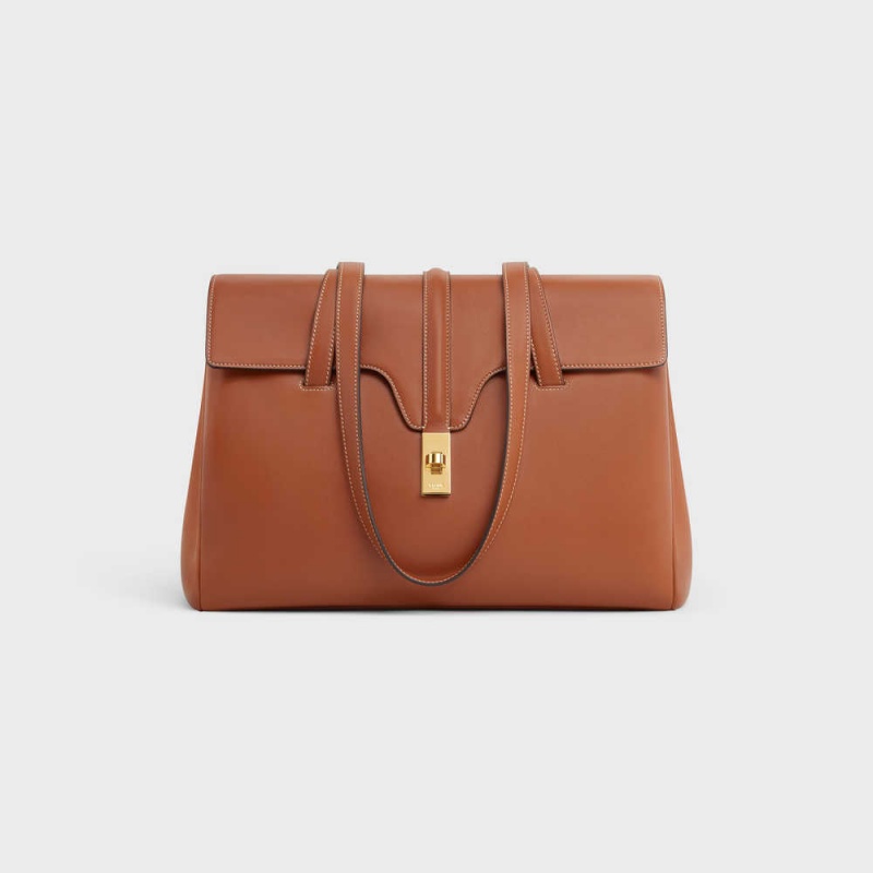 Celine Medium Soft Bag In Smooth Calfskin 16 Kahverengi | CL-593264