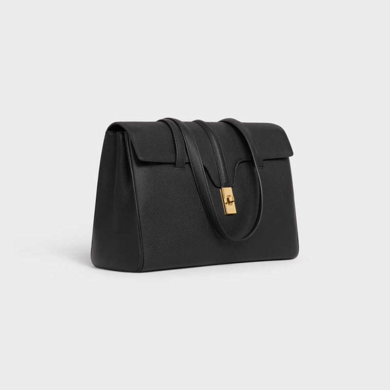 Celine Medium Soft Bag In Supple Grained Calfskin 16 Siyah | CL-593263