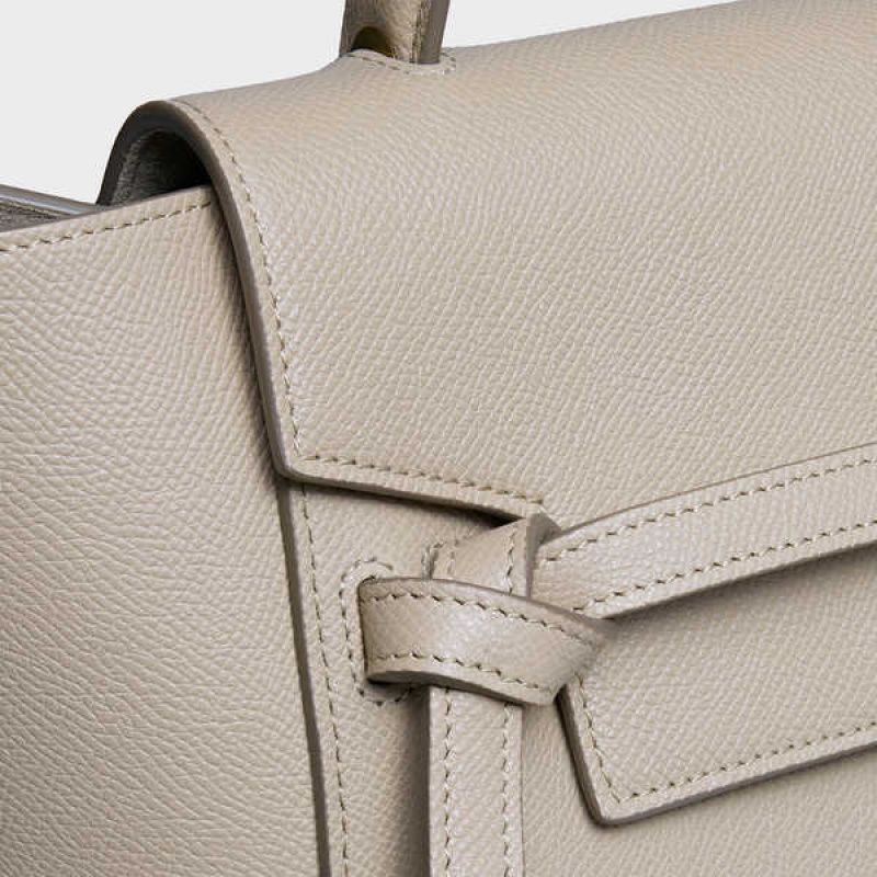 Celine Micro In Grained Calfskin Bel Çantası Açık Gri Kahverengi | CL-593063