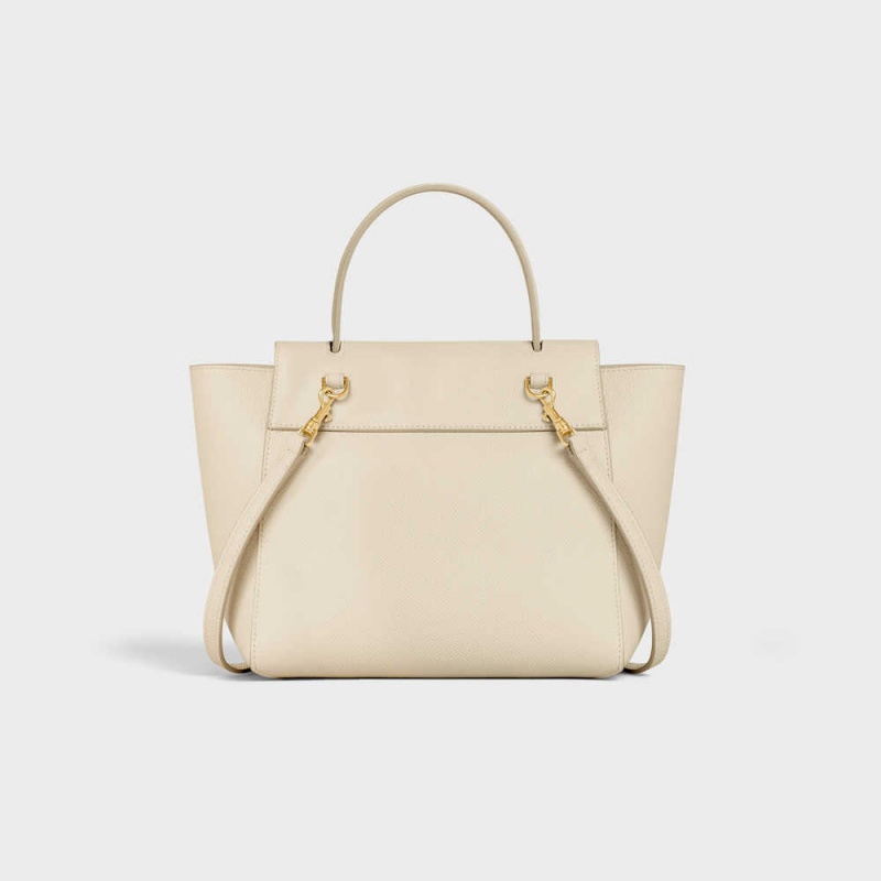 Celine Nano In Grained Calfskin Bel Çantası Bej Rengi | CL-593059