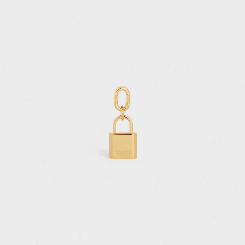 Celine Padlock Charm In Brass Küçük Deri Ürünler Altın | CL-592921