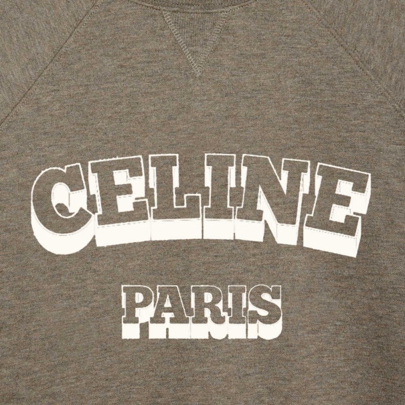 Celine Paris 70 S In Pamuklu And Cashmere Tişörtü Açık Kahverengi Krema | CL-592800