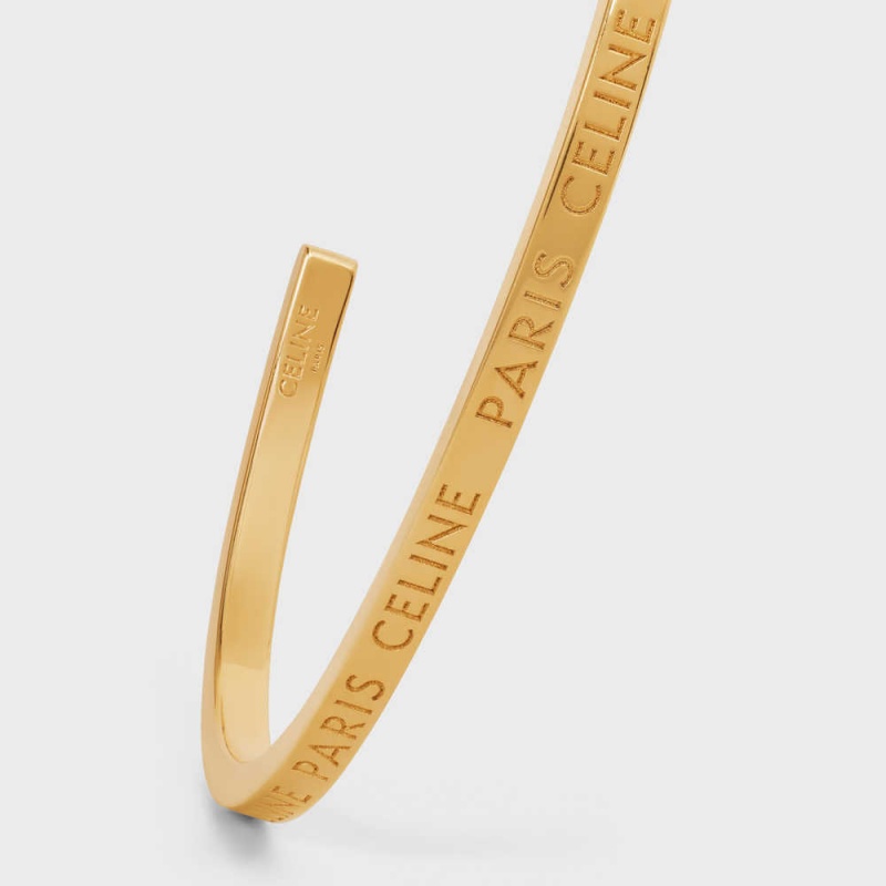 Celine Paris Thin Cuff In Brass With Gold Finish Bilezik Altın | CL-592215