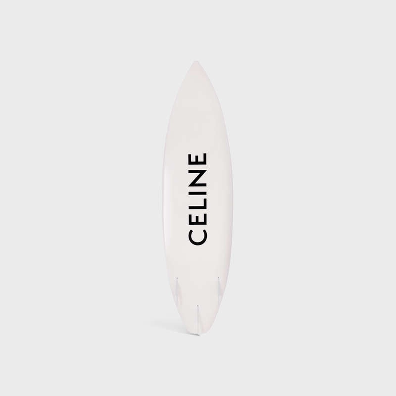 Celine Shortboard With Celine Black Logo In Resin And Fiberglass Lifestyle Beyaz Siyah | CL-591681