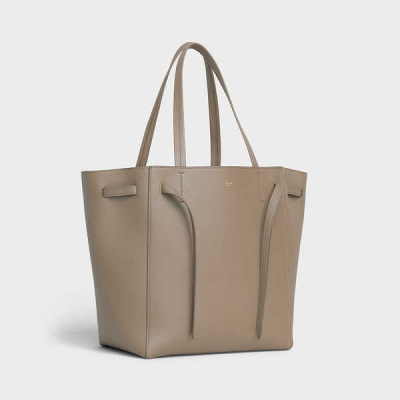 Celine Small Phantom In Soft Grained Calfskin Cabas Gri Kahverengi | CL-593093