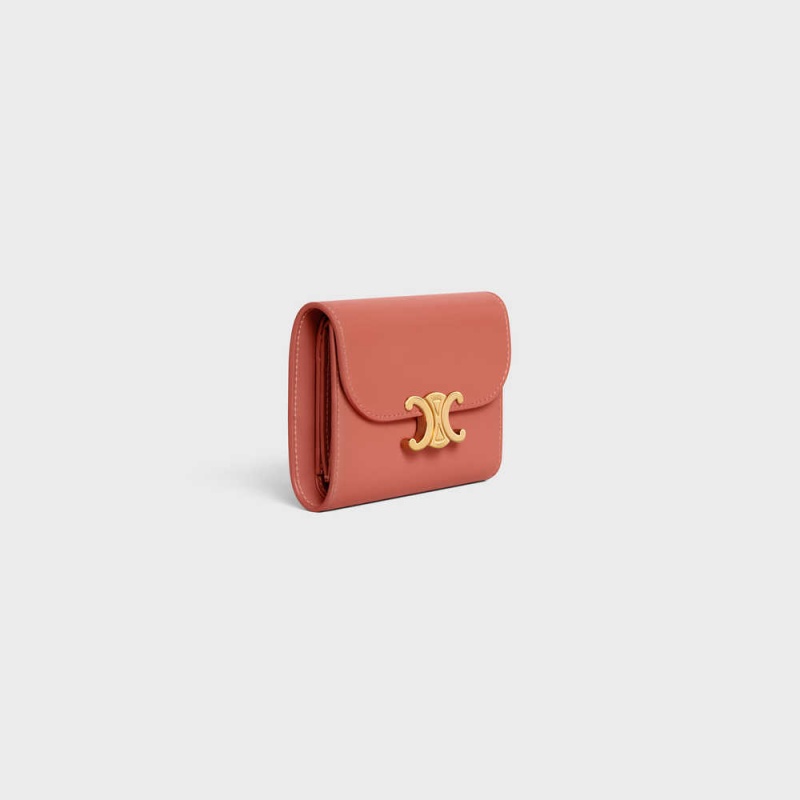 Celine Small Triomphe In Shiny Calfskin Cüzdan Claret | CL-592968