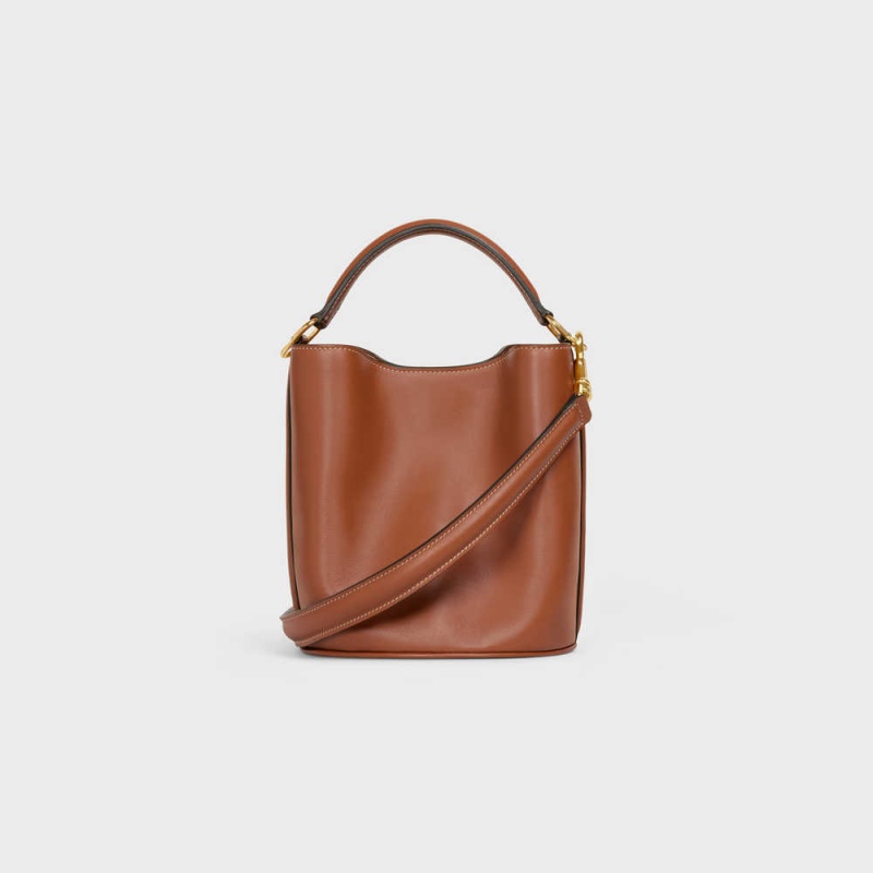 Celine Teen Bucket In Smooth Calfskin 16 Kahverengi | CL-593259