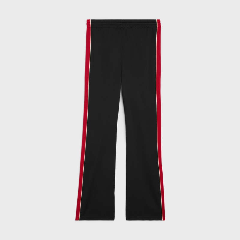 Celine Tracksuit In Double Face Jersey Pantolon Siyah Kırmızı | CL-592035