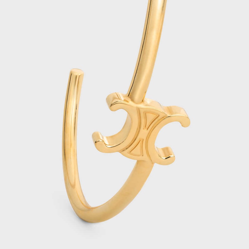 Celine Triomphe Asymmetric Cuff In Brass With Gold Finish Bilezik Altın | CL-592199