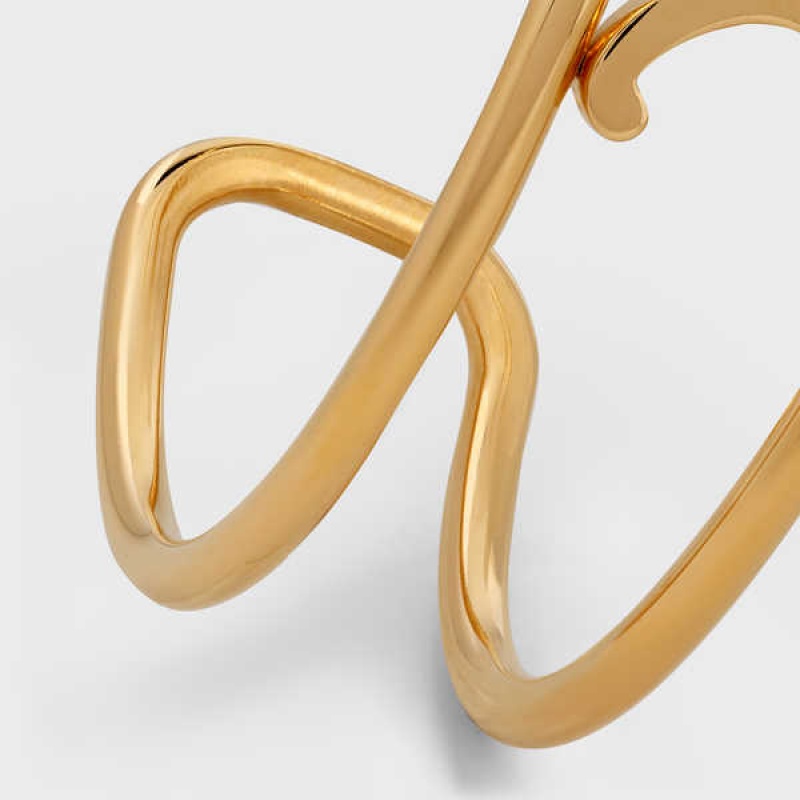 Celine Triomphe Cuff In Brass With Gold Finish Bilezik Altın | CL-592230