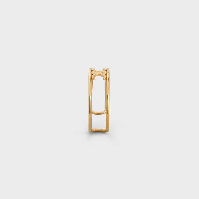 Celine Triomphe Cuff In Brass With Gold Finish Bilezik Altın | CL-592230