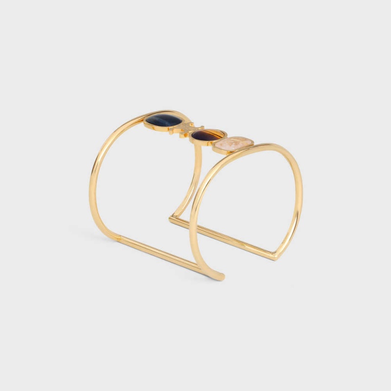 Celine Triomphe Indie Cuff In Brass With Gold Finish Bilezik Altın | CL-592197