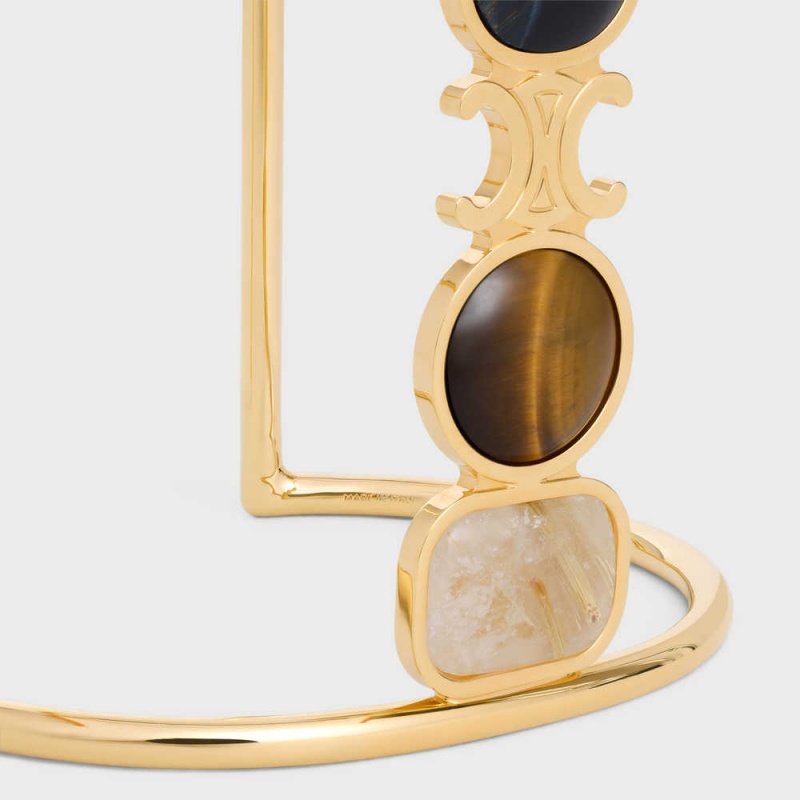 Celine Triomphe Indie Cuff In Brass With Gold Finish Bilezik Altın | CL-592197