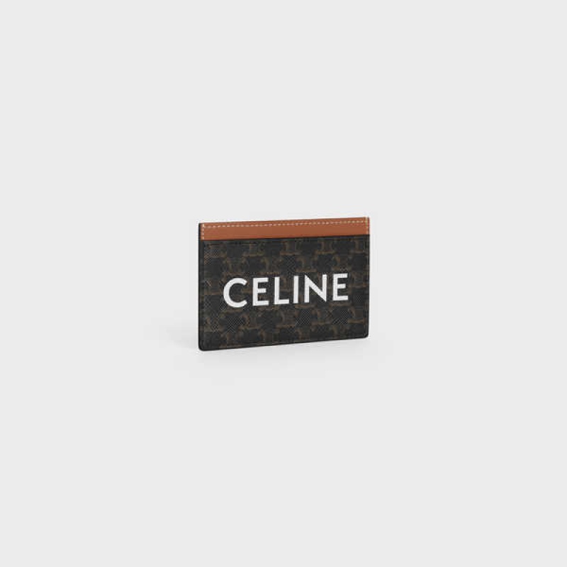 Celine Triomphe Kanvas With Print Kartlık Kahverengi | CL-592959