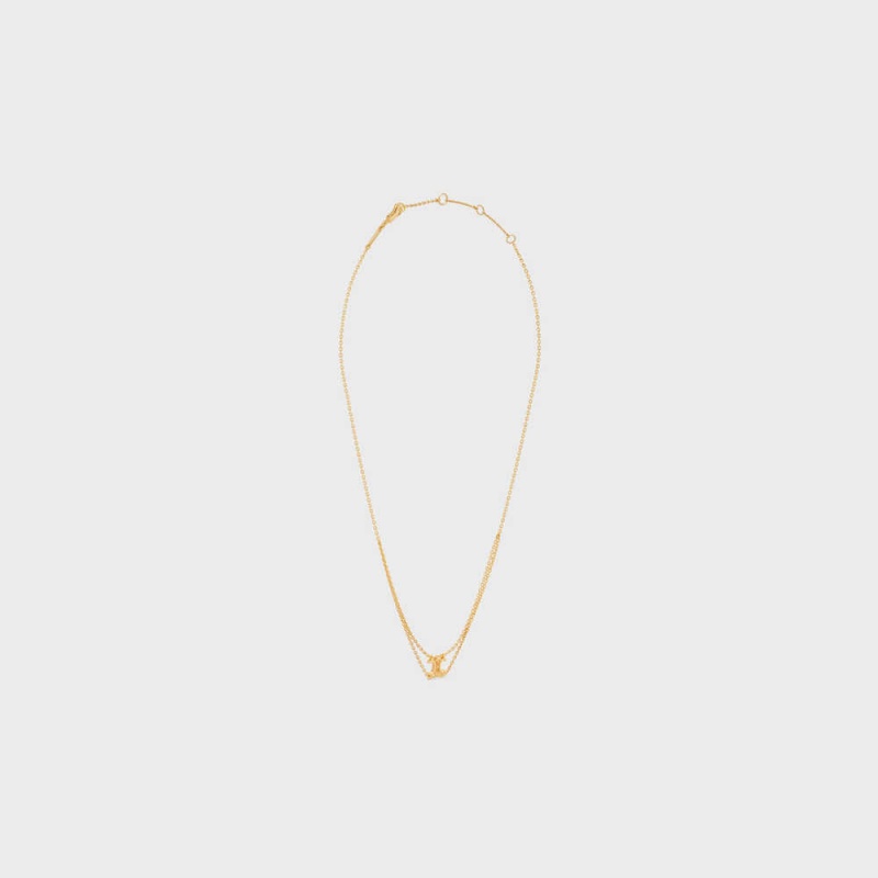 Celine Triomphe Suspended In Brass With Gold Finish Kolye Altın | CL-592247