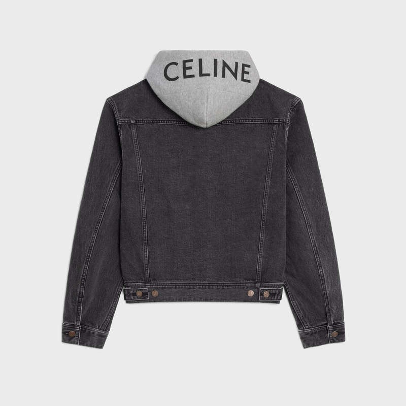 Celine Trucker In Charcoal Wash Denim Blousons Gri Açık Mavi | CL-591963