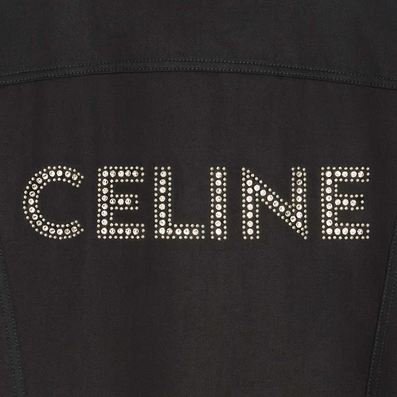 Celine Trucker In Pure Black Wash Denim Blousons Siyah | CL-591964