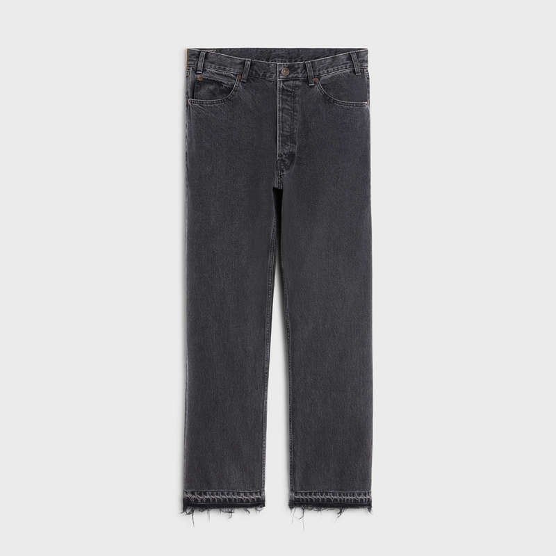 Celine Wesley Jeans In Charcoal Wash Denim Pantolon Gri Açık Mavi | CL-592052